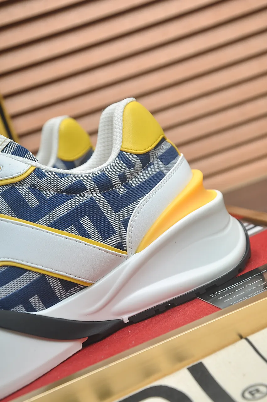 Men's shoes 💰600💶 [Fendi] The latest casual sports shoes 🔥 Many 💑 stars have the same style FD match. The original version is a one-to-one replica. Designer Kim Jones's first fendi match and Donkey brand Trainer basketball sneakers. Material: Original silk mesh. Lining: Breathable mesh. Packaging: Original 1:1 matching high-end packaging. Size: 38-45 (45 is custom-made and cannot be returned or exchanged)
